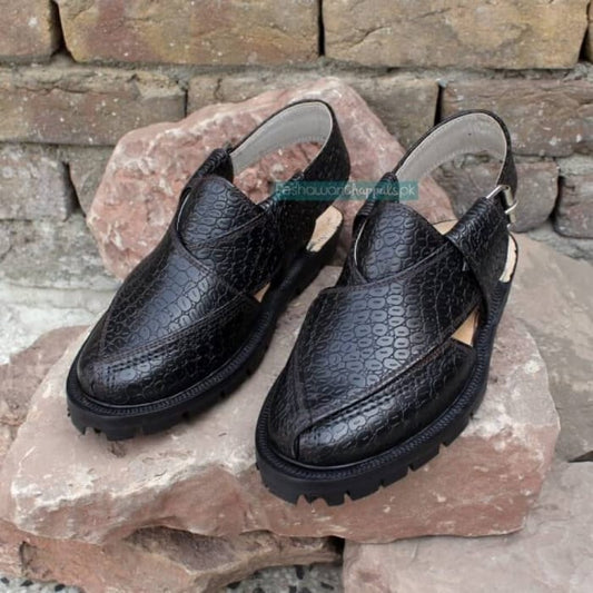 Handmade Black Suede Norozi Chappal With Single Sole