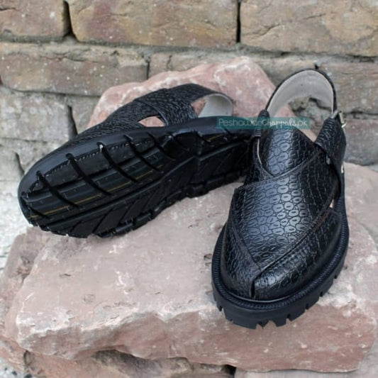 Handmade Black Suede Norozi Chappal With Single Sole