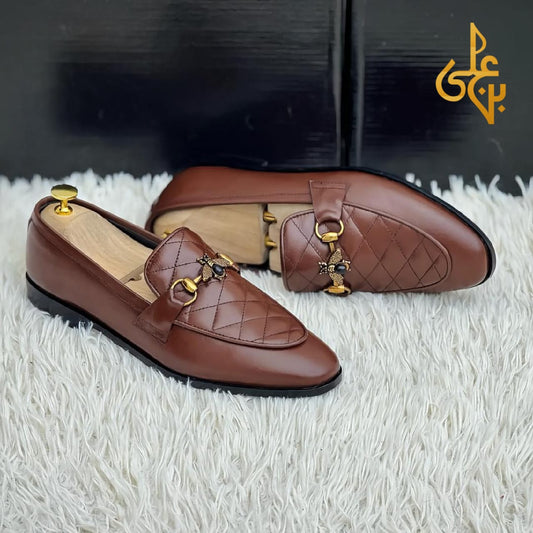Men’s Italian Style Leather Loafers – Brown Tassel Design